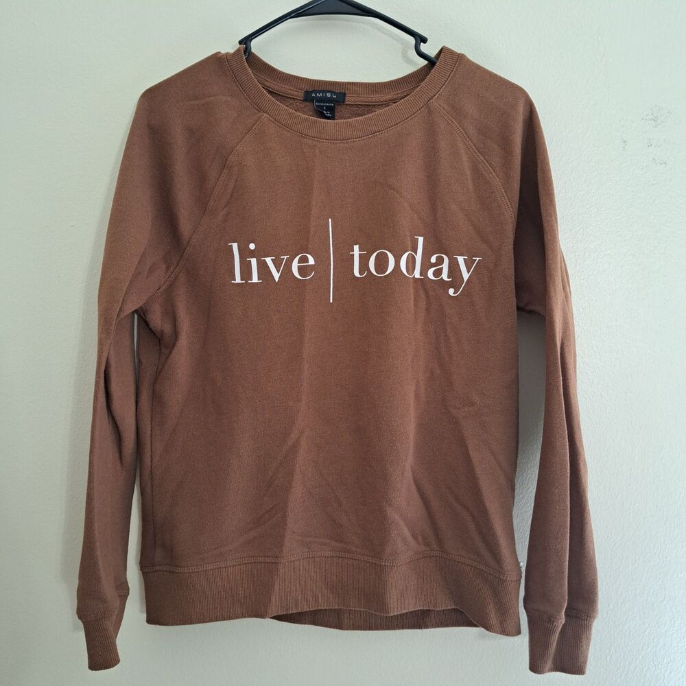Amisu brown small sweatshirt Live/today